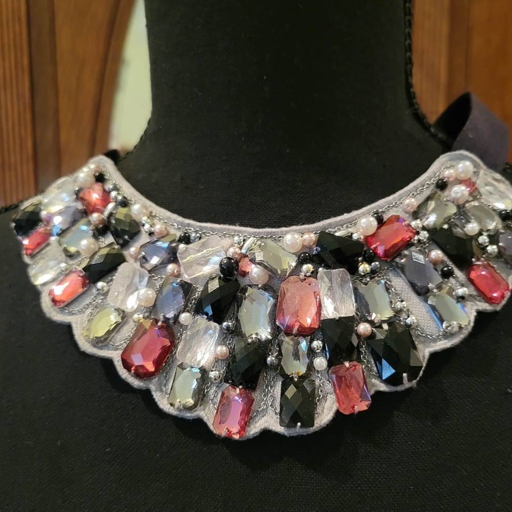 Boutique Bejeweled Collar Statement Necklace